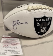 Michael Crabtree Autographed Raiders Superbowl/AFC Championship Football JSA Aut