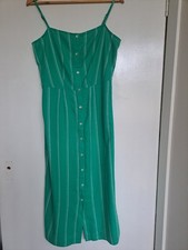 Marks and Spencer Women's Summer Linen Dress. Stunning Shape And Quality. Green.
