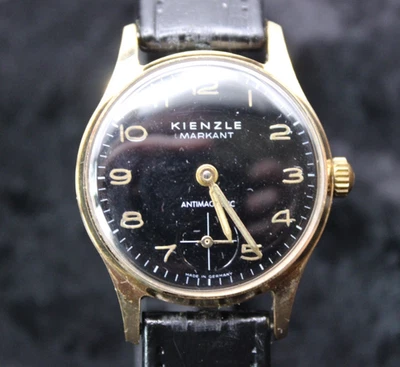 Vintage Herren Armbanduhr Kienzle Markant Antimagnetic vergoldet Edelstahlboden - Bild 1 von 4