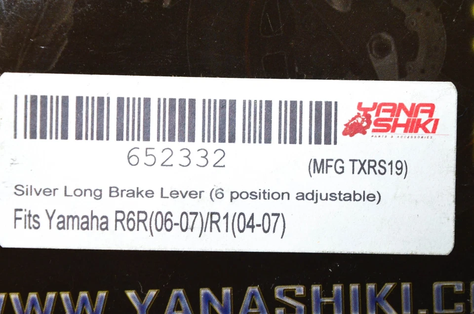 Palanca de freno ajustable Yana Shiki TXRS19, 652332 Yamaha plateada larga 6 posiciones N Foto 3 de 3