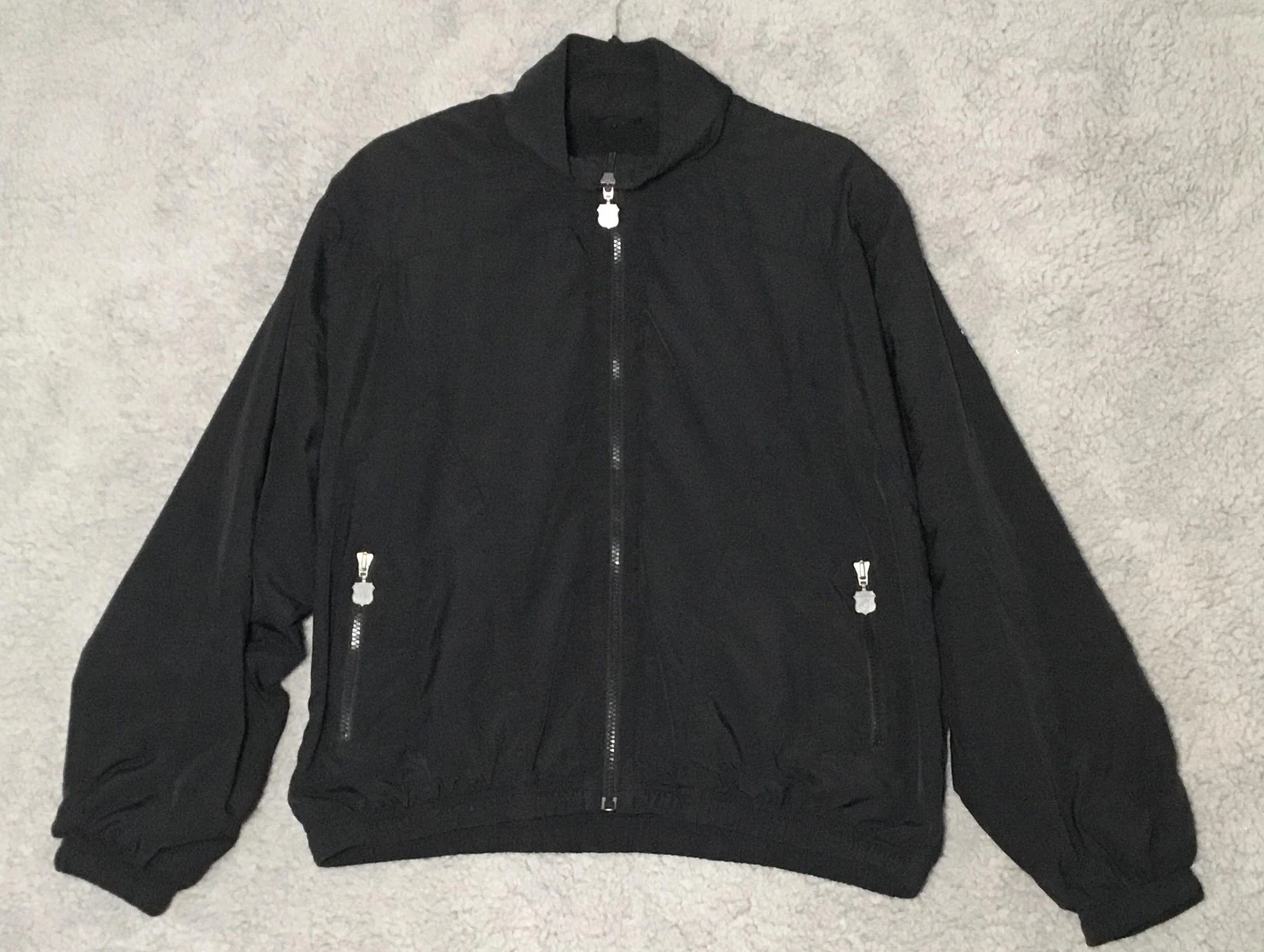 Kaelin Jacket Mens 2XL Black Nylon Bomber Full Zip Vented Embroidered Pockets