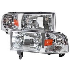 94-01 Dodge Ram 1500 2500 3500 Headlight Corner 1pc Chrome Amber Clear Lens 94-01 Dodge Ram 1500 2500 3500 Headlight Corner 1pc Chrome Amber Clear Lens