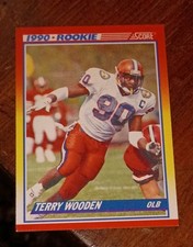 Score 1990 Rookie Terry Wooden #632 Syracuse Orange Seattle Seahawks Card. rookie card picture