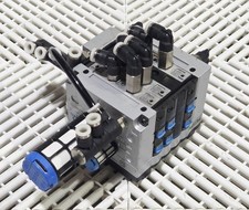 Festo CPV-14-VI 4-Position Valve Terminal w/ CPV14-GE-MP-4 Node 24VDC