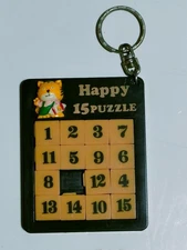 15 Slide Puzzle Game Retro Brain Teaser Toy 3x3 Used ff6