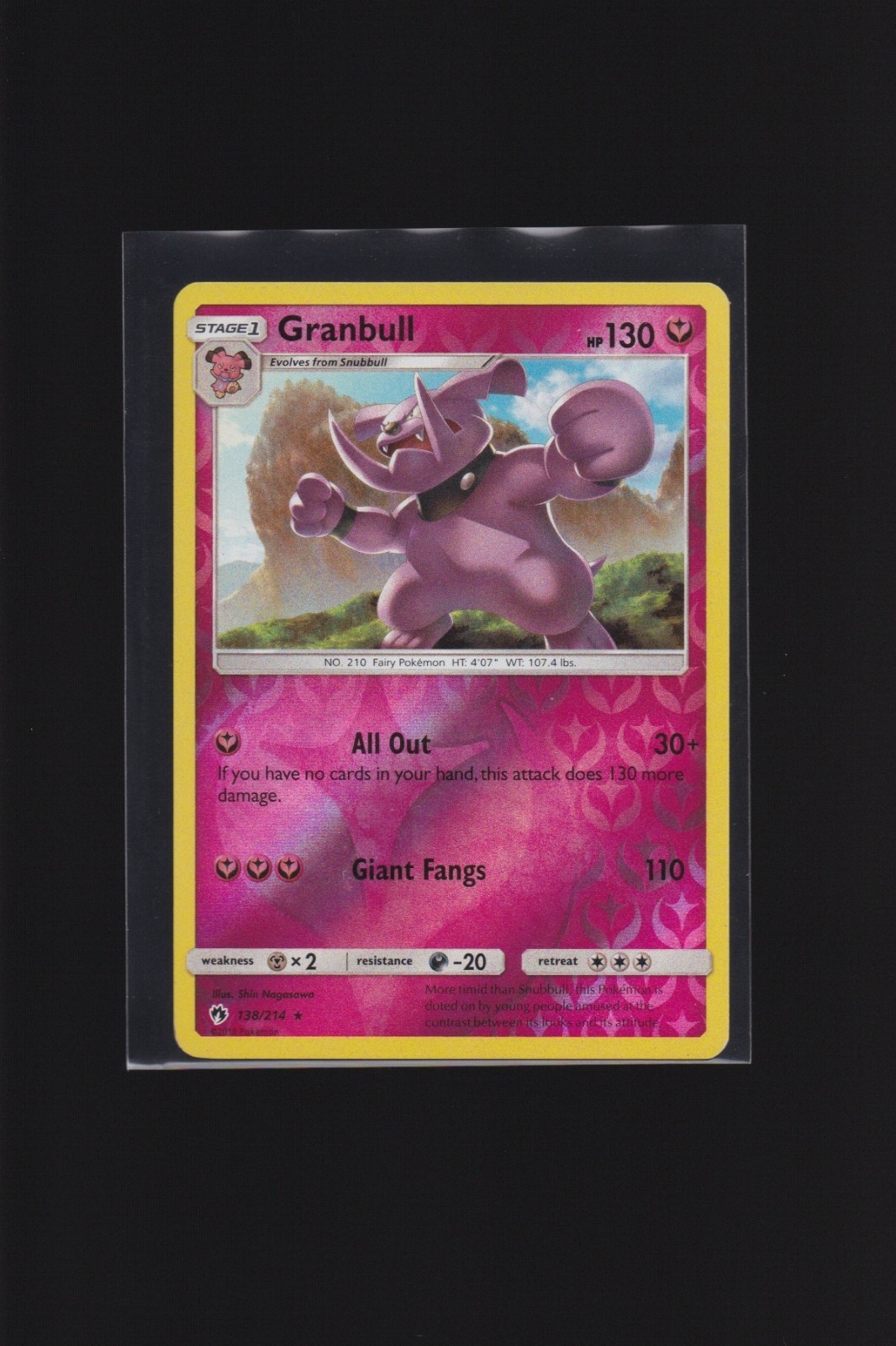 Granbull 138/214 SM Lost Thunder Reverse Holo Pokemon TCG Card LP