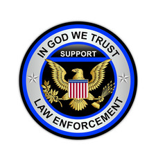 In God We Trust Support Law Enforcement Decal Sticker 5x5