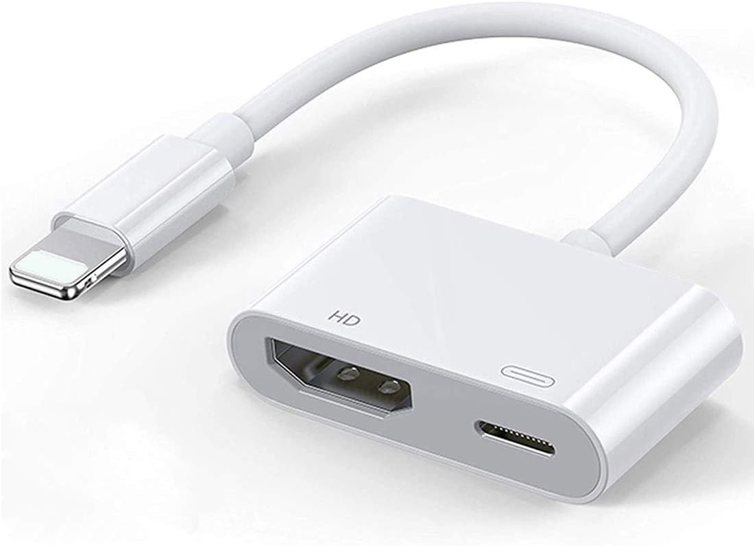 Qualihome Compatible with Iphone Ipad to HDMI Adapter 1080P Digital AV Adapter