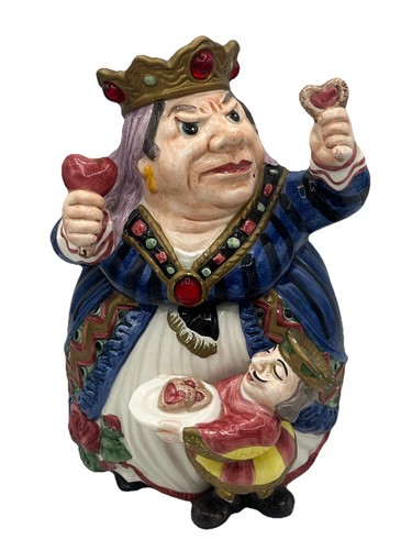 Vintage 1992 Fitz & Floyd Alice In Wonderland Queen Of Hearts Cookie Jar READ