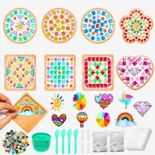 Wulqiiy 8 Sets DIY Mosaic 3.75 inches x x 0.039 inches, Wood