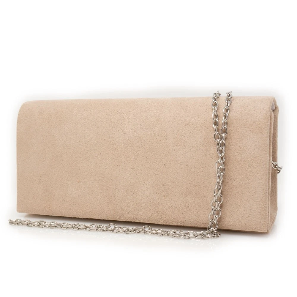 Pochette Sera Velluto Pochette Donna MEGAUK In Velluto - Borsa Sera Con Catena Rimovibile Nera