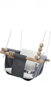 Monkey Mouse Indoor-Outdoor Portable Baby Swing/Hanging Chair, Grey and White