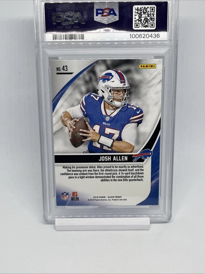 2018 Panini Black Friday Josh Allen #43 Rookie RC SP #/199 Rare PSA 9 Mint - Image 4 of 4