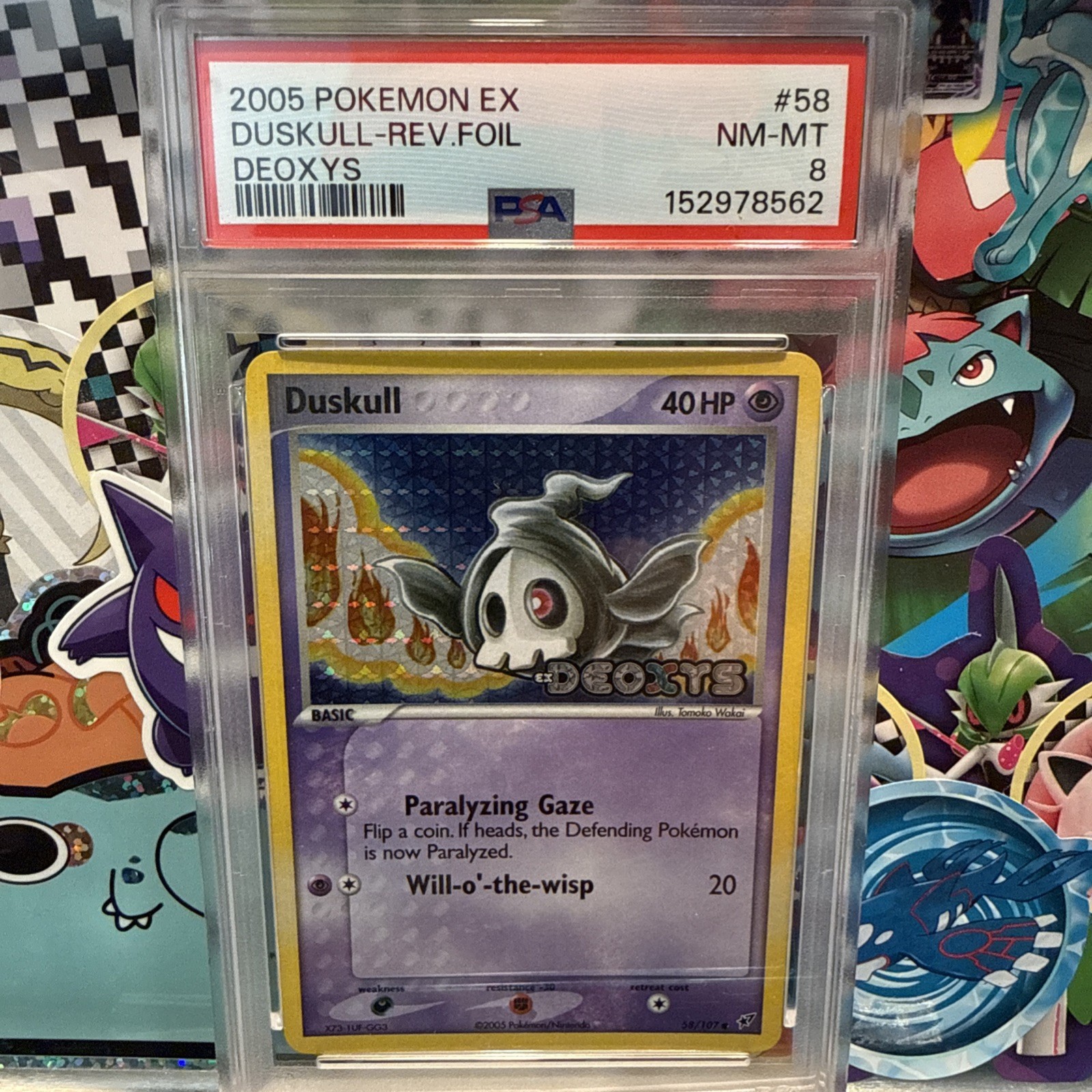 2005 Pokemon Ex Duskull 58/107- Reverse Deoxys PSA Near Mint - Mint 8
