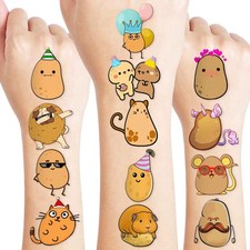 96 PCS Sweet Potato Temporary Tattoos, 8 Sheets Pre-cut Funny  Potato Theme ...