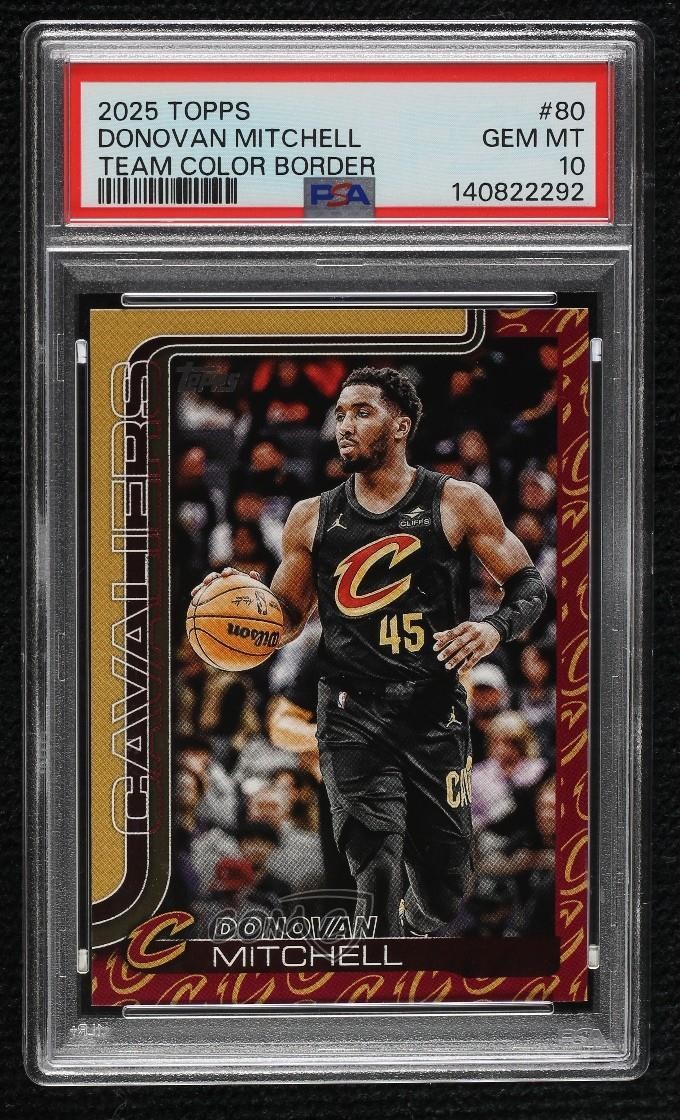 2025-26 Topps Team Color Border Donovan Mitchell #80 PSA 10 GEM MT 4k5
