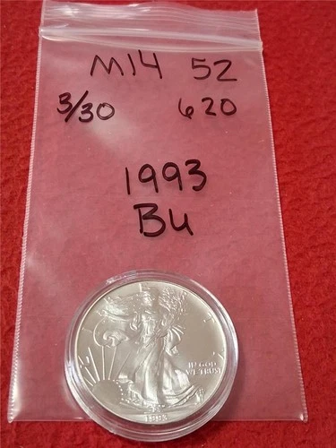 1993 American 1oz Silver Eagle ASE BU .999 SILVER  ENCASED            #MF-1452