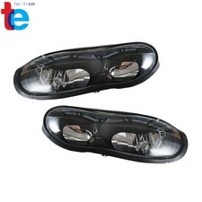 Halogen Type For Chevy Camaro Z28 Base 1998-2002 Headlights Lh Rh Side Black