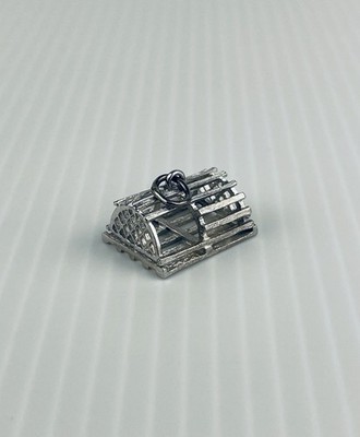 925 Sterling Silber Karabinerfalle Käfig Armband Anhänger/Charm