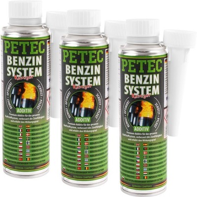3x PETEC BENZINSYSTEM REINIGER KRAFTSTOFF ADDITIV 300 ml BENZIN SYSTEM ZUSATZ