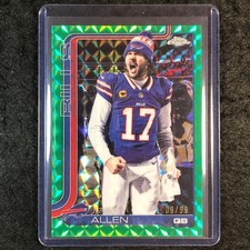 2025 Topps Chrome Football JOSH ALLEN Base Variation Green Geometric 9/99 #34
