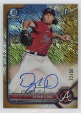 2022 Bowman Chrome Prospect Gold Shimmer Refractor /50 Dylan Dodd Auto 3hd