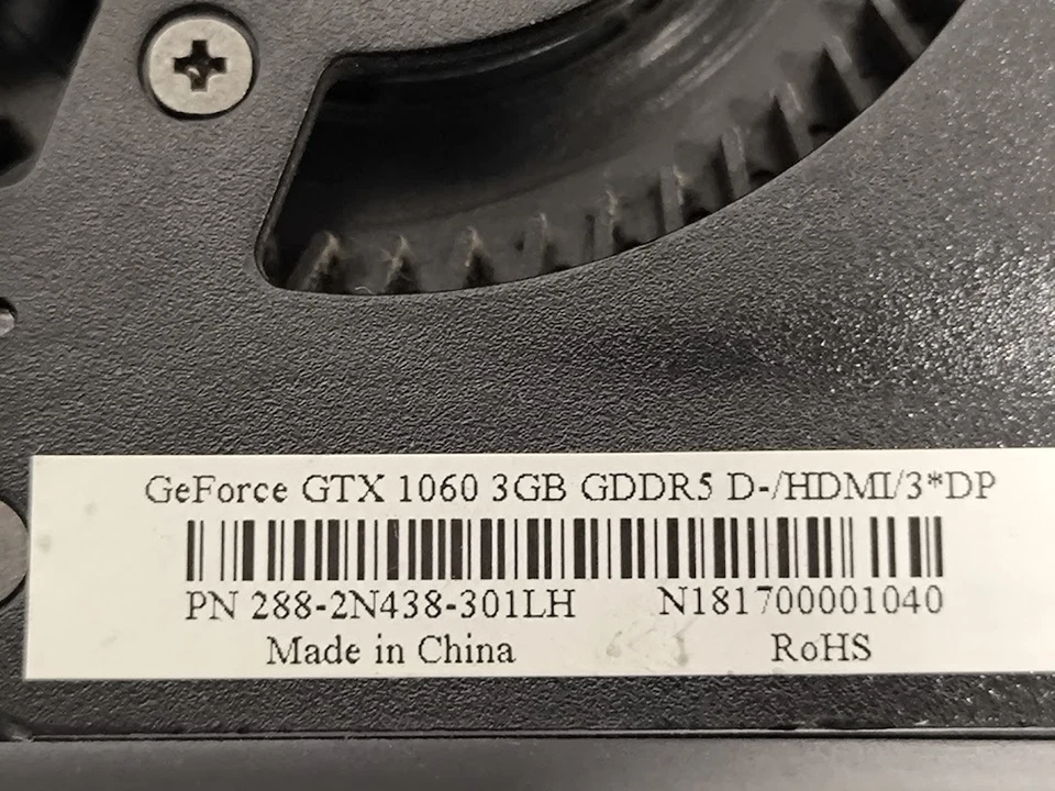 NVIDIA GeForce GTX 1060 3GB GDDR5 Graphics Card - Used, Working - Image 3 of 4