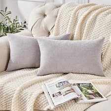 Lumbar Support Pillow Decorative Throw Pillow Covers 12"x20" Inch Set of 2, Supe