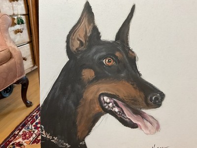 Doberman Pinscher Original Painting BEST I HAVE SEEN!