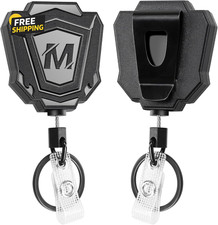 2 Pack Heavy Duty Retractable Keychain with Belt Clip Retractable ID Badge