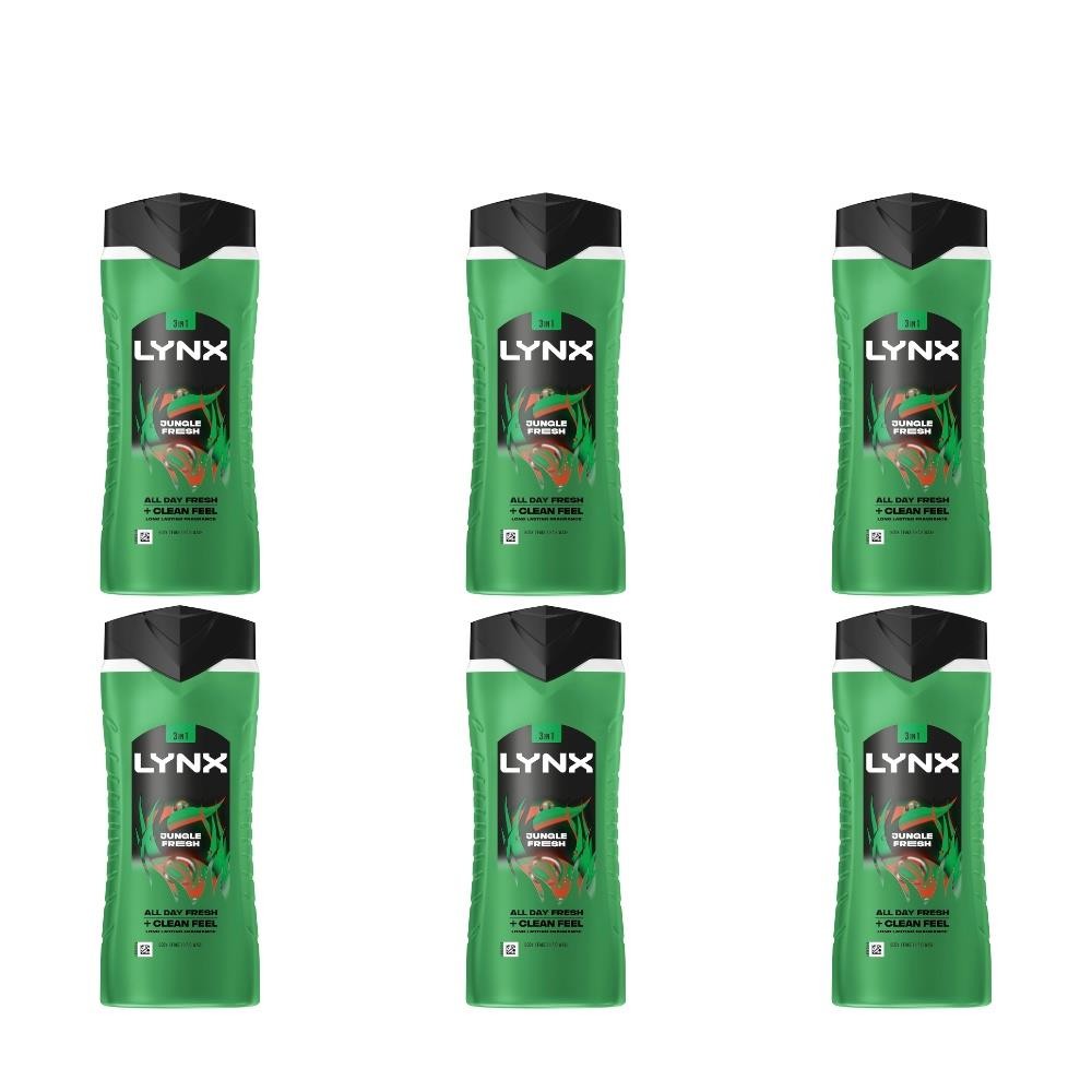 Lynx 3In1 Body, Face&Hair Wash Shower Gel Fresh Jungle Fresh 500Ml 3Pk - Image 4
