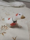 Fenton Satin Glass Holiday Christmas Goose 5358 Hand Painted Signed
