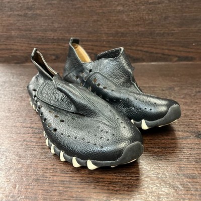 Litfoot Women Loafers Size 39 Black Leather Cutout Slip On Comfort Walking Shoes