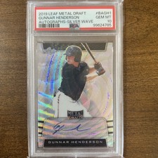 2019 Leaf Metal Gunnar Henderson Silver Wave (RC, AU) / 30 PSA 10 Pop  of 1 
