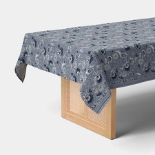 84"x60" Tablecloth Blue Floral