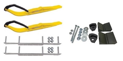 C&A Pro Yellow Razor Snowmobile Skis w/ 7.5'' Shaper Bars Complete Kit Ski-Doo