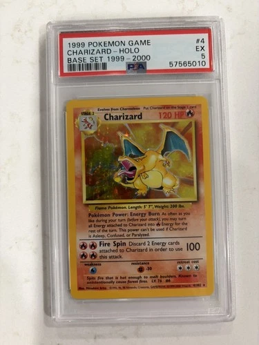 Pokemon Charizard Base Set "4th Print" 1999-2000 Holo Rare #4 PSA 5
