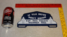 Vintage Antique Dont Drink Drive Jesus Cross Metal License Plate Topper Sign