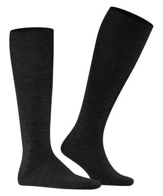 Falke Airport Men's Knee-High Wool-Blend Socks Anthracite Melange Sz 43-44