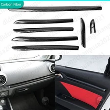 Dry Carbon Fiber Interior Door Dashboard Panel Cover For Audi A3 S3 RS3 8V 13-20