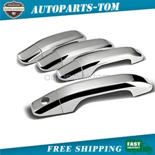 Chrome 4 Door Handle Cover For Chevy Silverado 2020-2024 1500+2500+3500+HD Truck