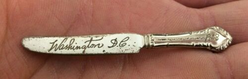 1948 Antik Sterling Silber Anstecknadel Buttermesser Washington DC Souvenir Alt A8 - Bild 2 von 12