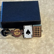 Hard Rock Cafe Pin Las Vegas Ace King BlackJack Guitar #2 (Silver) 2004
