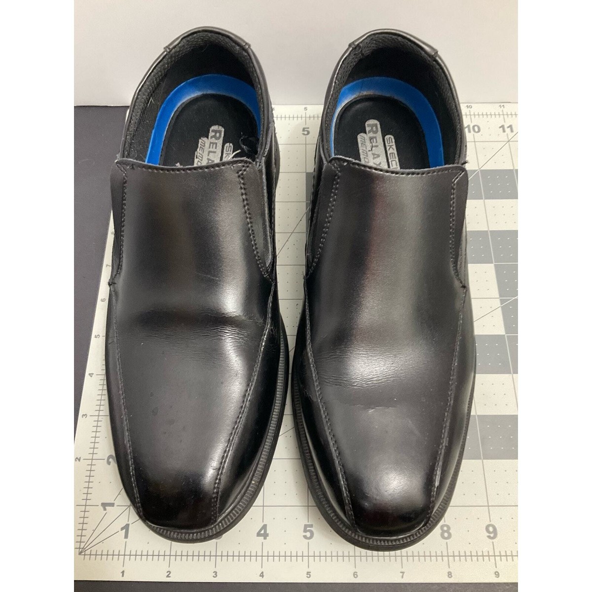 Skechers Men’s Leather Black Shoes Sz 9 Worn once SKECHERS Leather Shoes products for sale | eBay main image 4