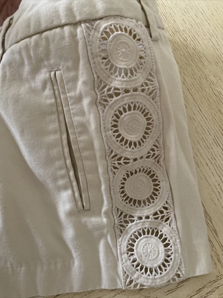 Sexy Pantalones Cortos Catherine Malandrino Mezcla Seda Encaje Talla 6 Foto 4 de 4