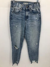 Rewash Denim Jeans Womens 7 Distressed Wash Tapered Fit High Waisted