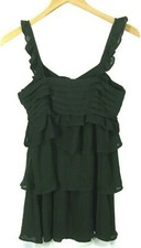 MNG Mini Dress Sz XS Black Tiered Ruffles Tunic Top NWT