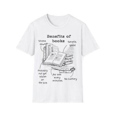 Benefits Of Books, Reeding Birthday Gift, Boyfriend Unisex Softstyle T-Shirt