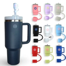 MYOMI 10pc Stanley Straw Caps Covers Silicone Straw Protector Topper (Mini Cup)