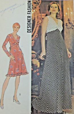 1970s Simplicity 6271 Miss Evening/Work/Bridesmaid Dress SZ: 16 B: 38 1974